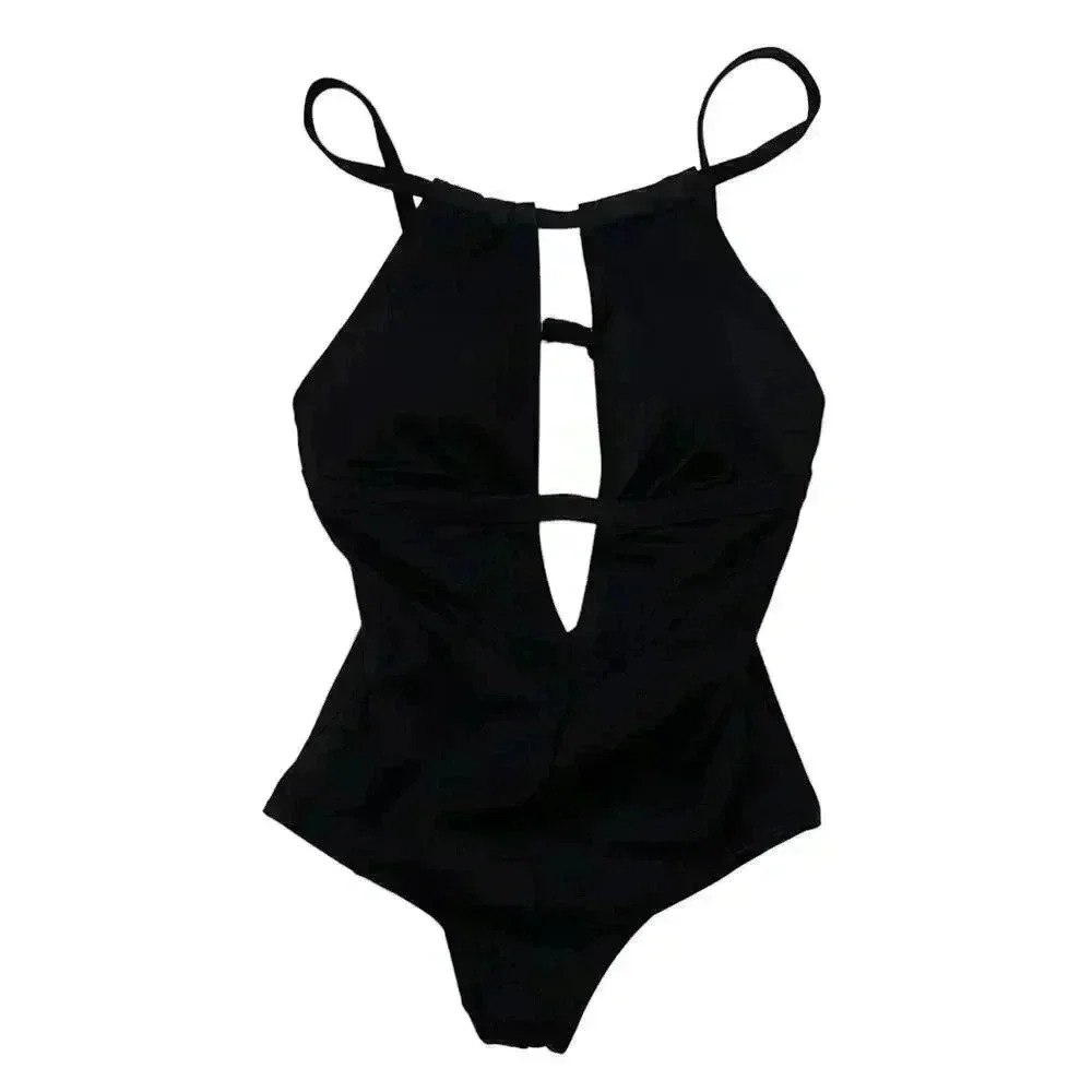 Adore Me Black One-Piece Cutout Swimsuit